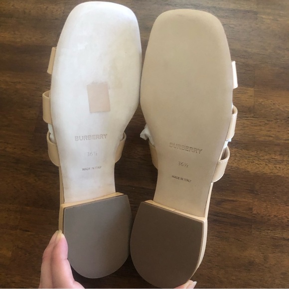 NIB $720 Burberry Lyna Cage Slide Sandal in LIGHT SESAME, Size 36.5 EU / 6.5 US! - Picture 14 of 16